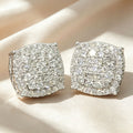 Elegant Square Pavé Diamond Stud Earrings