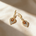 Natural Tiger Eye Leaf Earrings