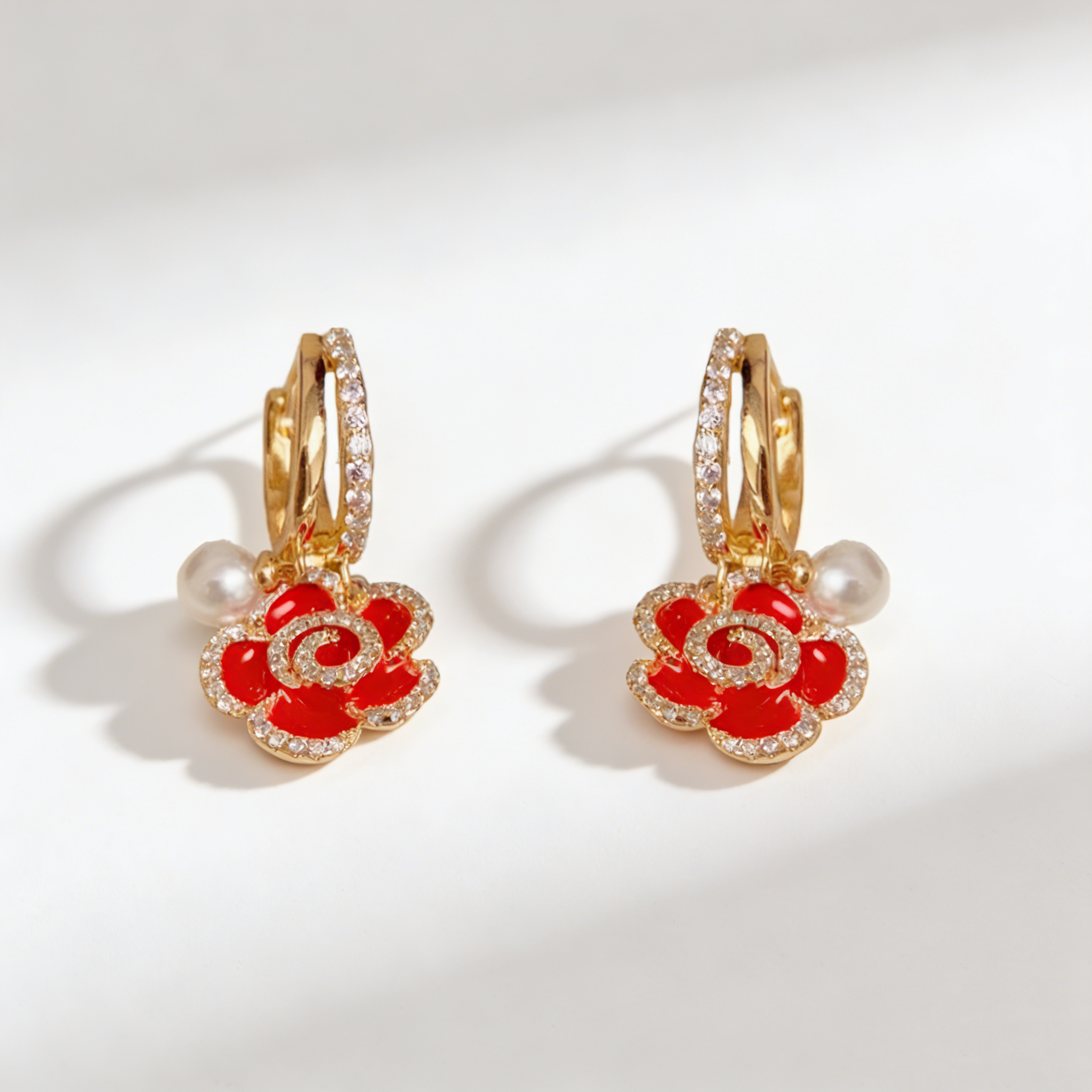 Elegant Floral Pearl Earrings