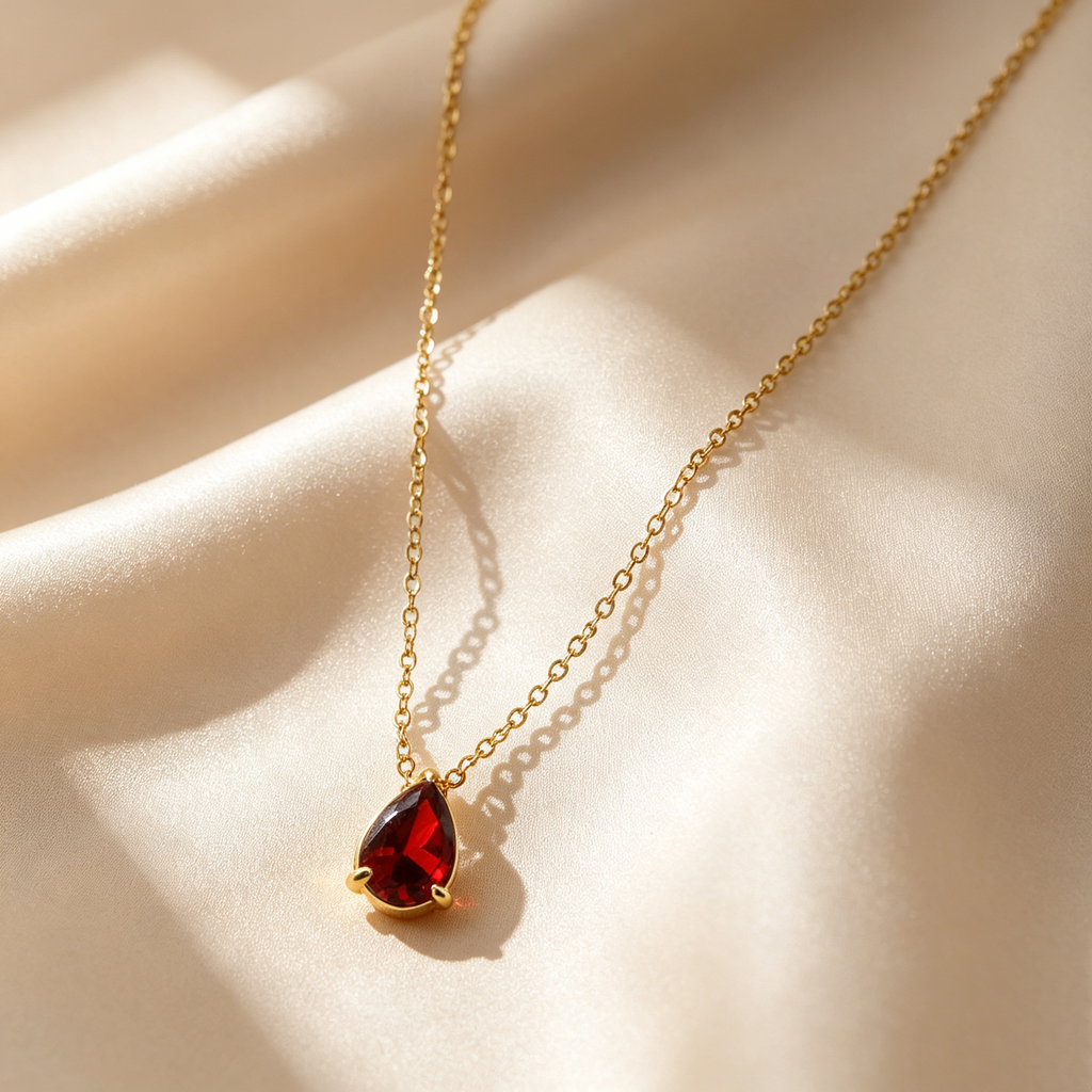 Birthstone Teardrop Necklace
