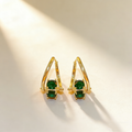 Windmill Green Gemstone Rotating Earrings