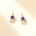 Amethyst Double-Layer Earrings