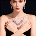 Amethyst Teardrop Flower Necklace & Earring Set