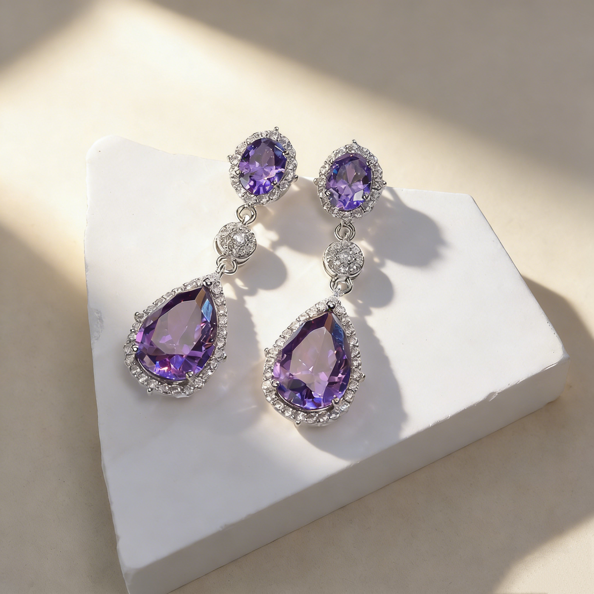 Multicolor Natural Crystal Earrings