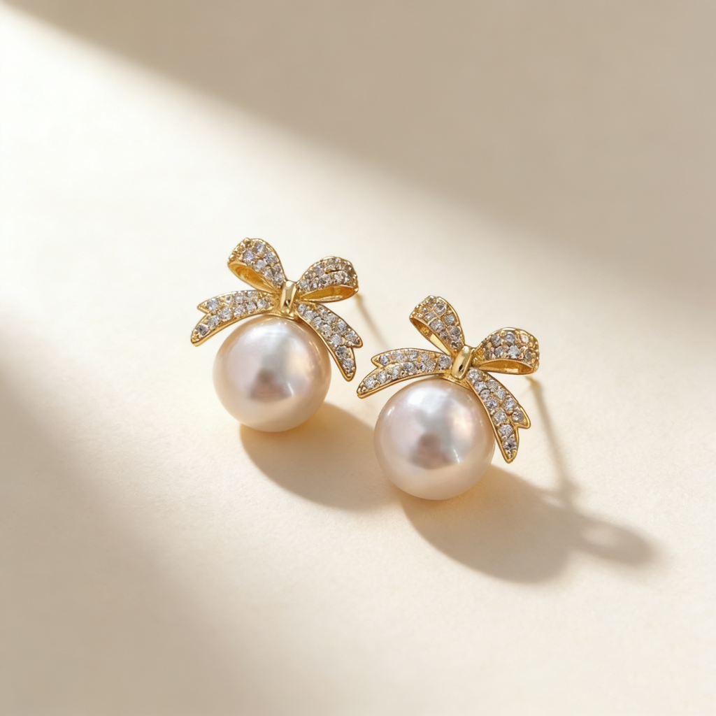 Bow Pearl Earrings
