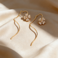 Minimalist Clover Threader Earrings