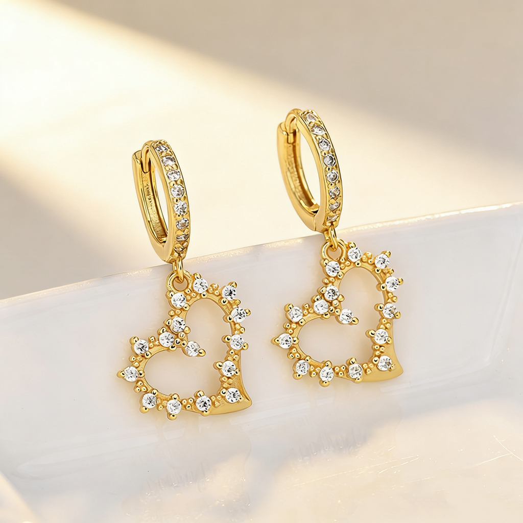 Romantic Heart Hoop Earrings