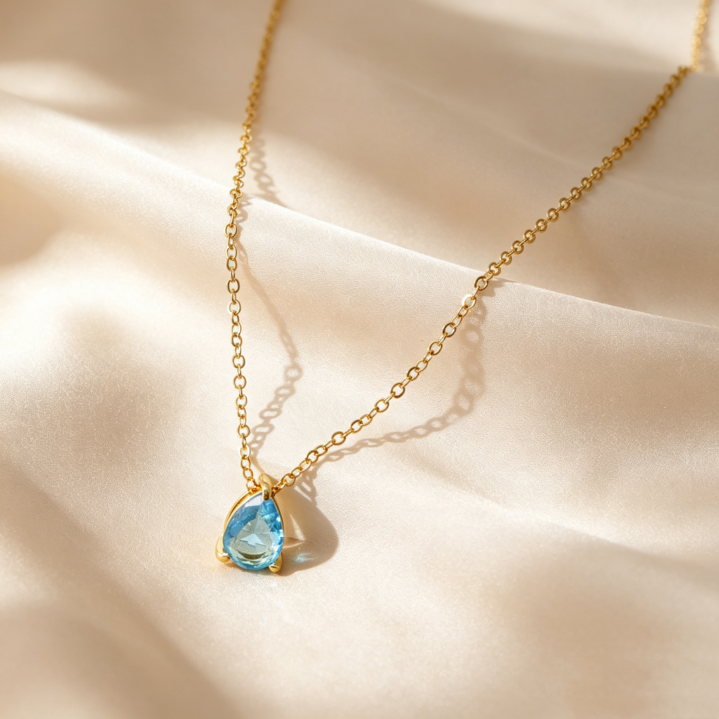 Birthstone Teardrop Necklace