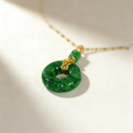 Jade Peace Buckle Pendant Necklace