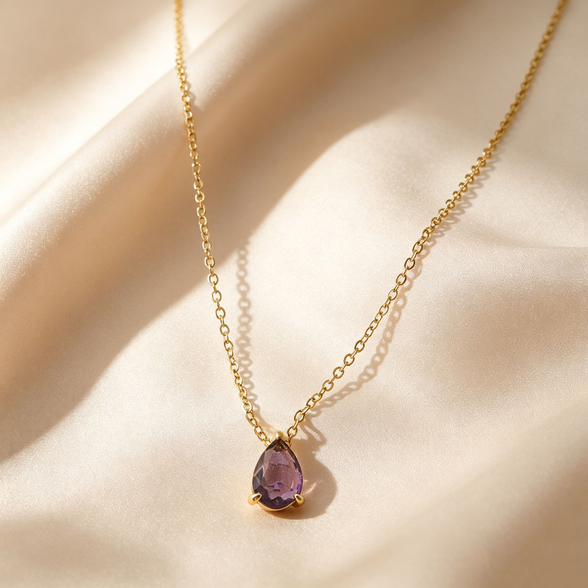 Birthstone Teardrop Necklace