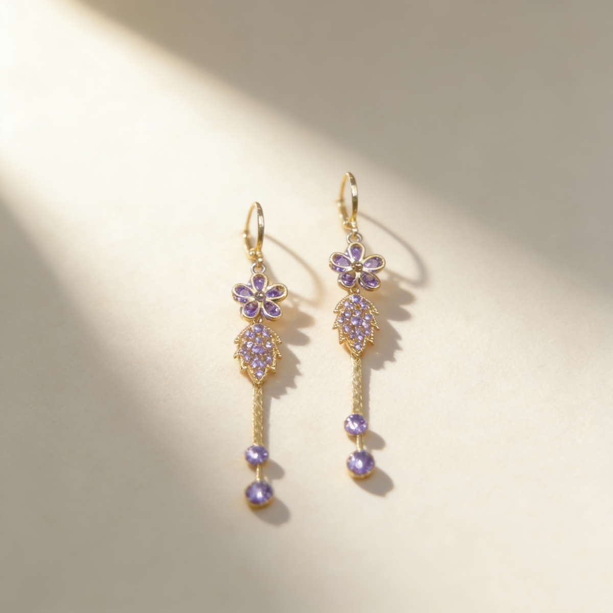 Double Floral Tassel Earrings