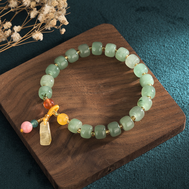Colored crystal Natural Emerald Jade Stone bracelet