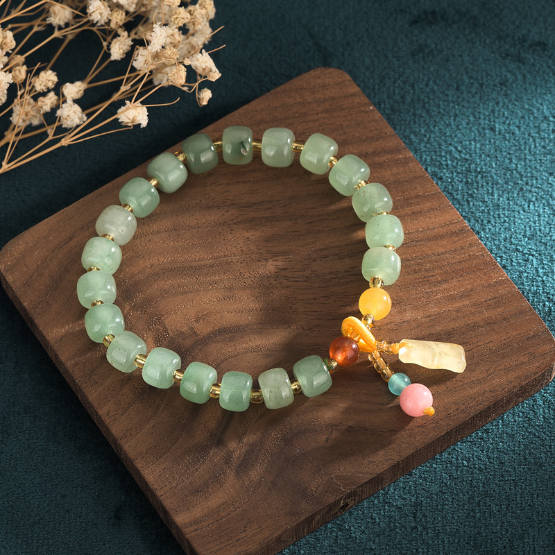 Colored crystal Natural Emerald Jade Stone bracelet
