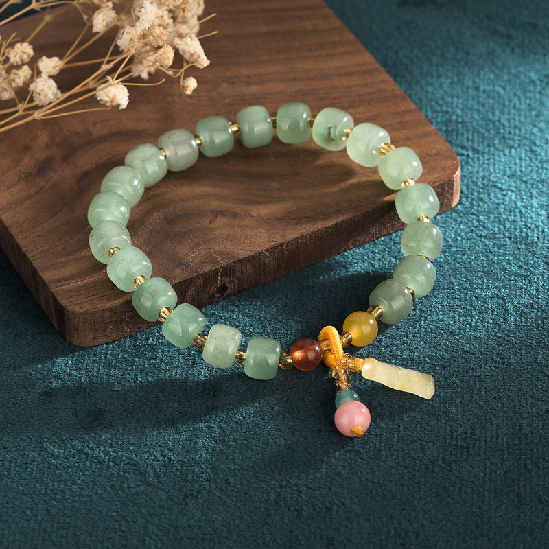 Colored crystal Natural Emerald Jade Stone bracelet