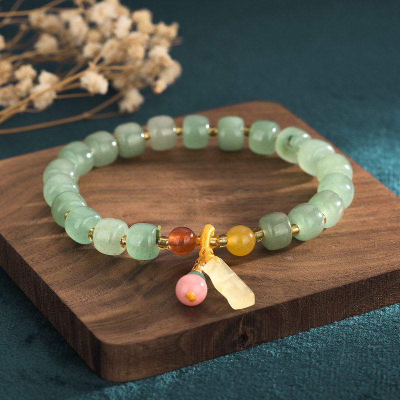 Colored crystal Natural Emerald Jade Stone bracelet