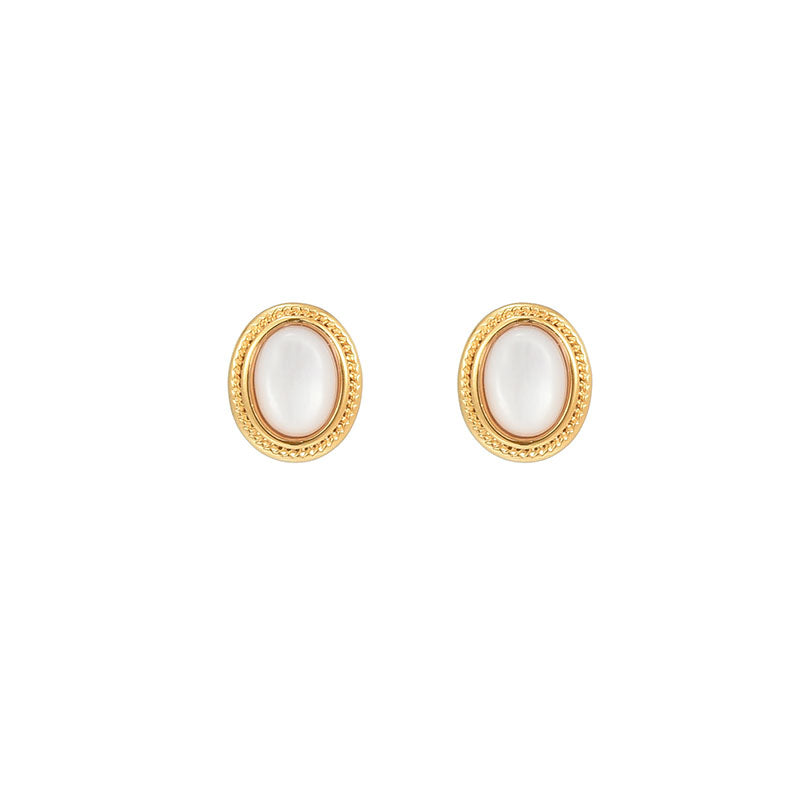 Ring natural mother-of-pearl earrings