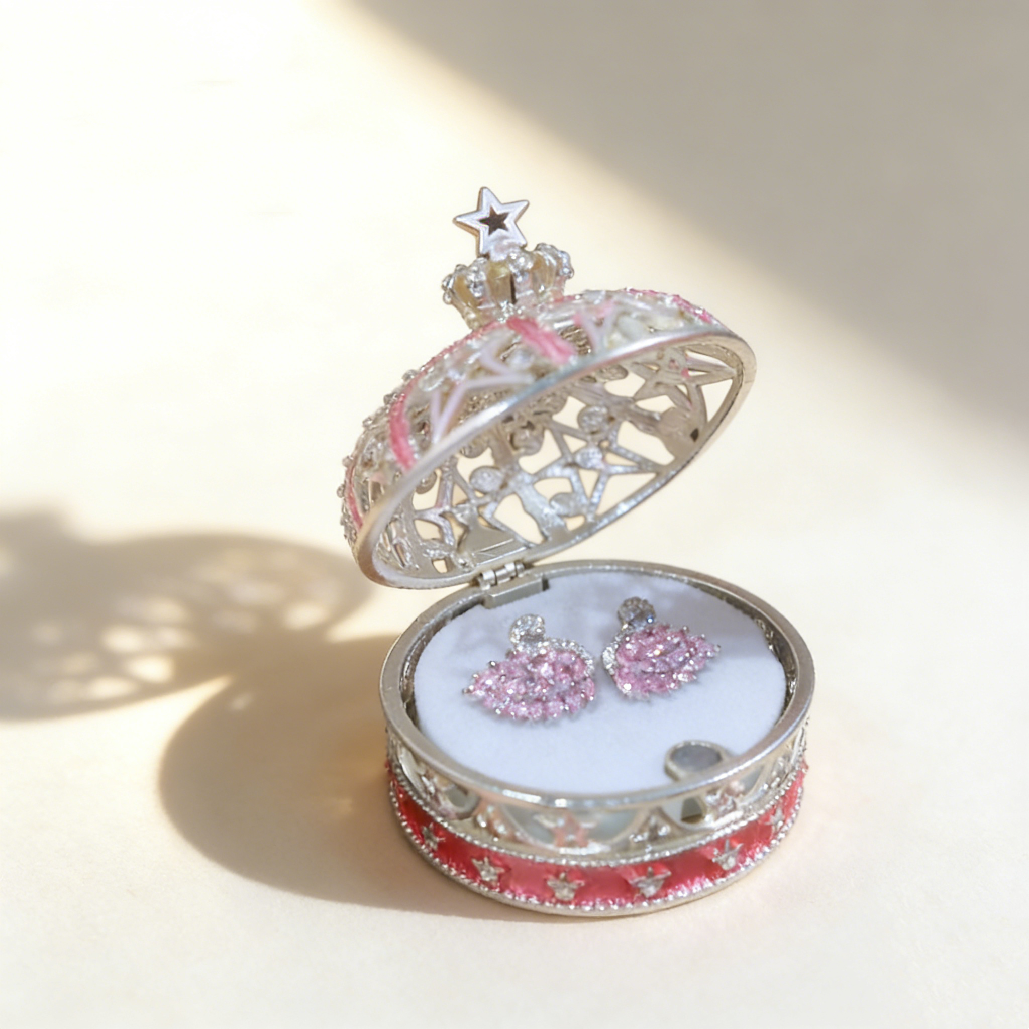 Pink Swan Earrings