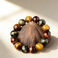 Natural Multicolor Tiger Eye Beaded Bracelet