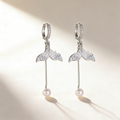 Fish Tail Tassel Pearl Earrings