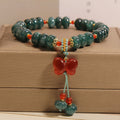 Butterfly Pendant Natural Emerald Jade Stone Bracelet