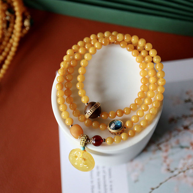 Double Dragon Buckle Natural Agate Bracelet