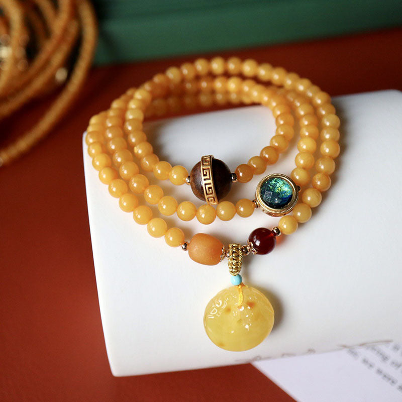 Double Dragon Buckle Natural Agate Bracelet