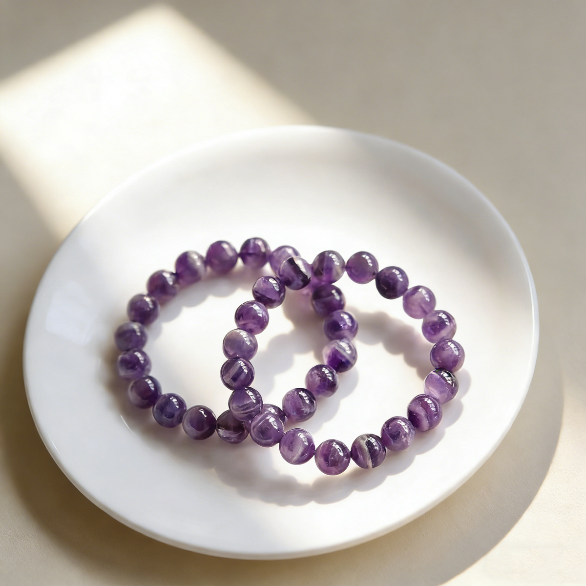 Natural Amethyst Beaded Bracelet