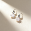 White Ice Flower Earrings