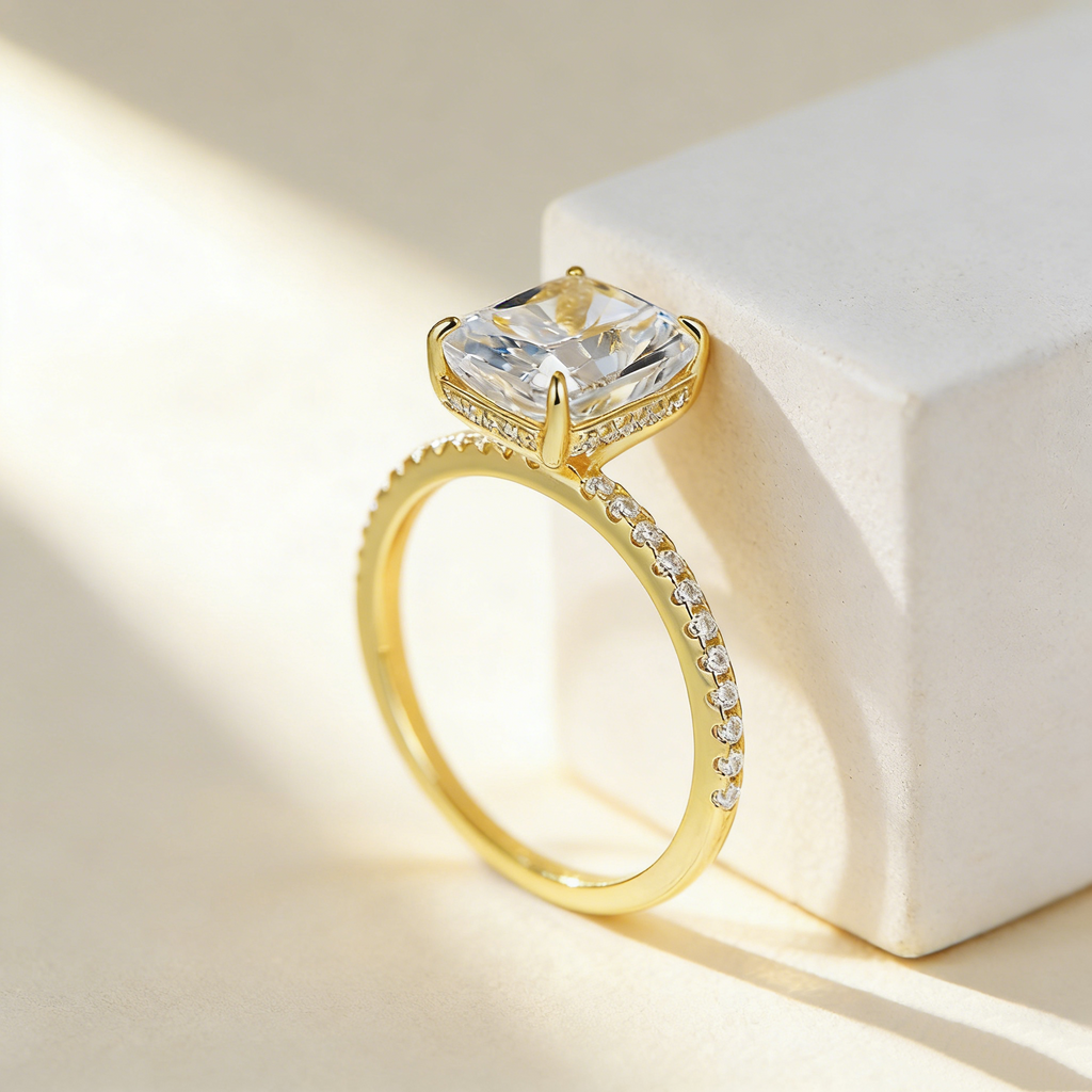 Ultra Sparkling Frost Cut Moissanite Ring Set