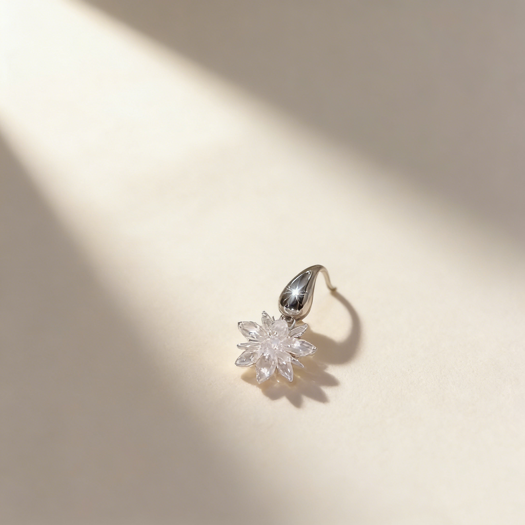 White Ice Flower Earrings