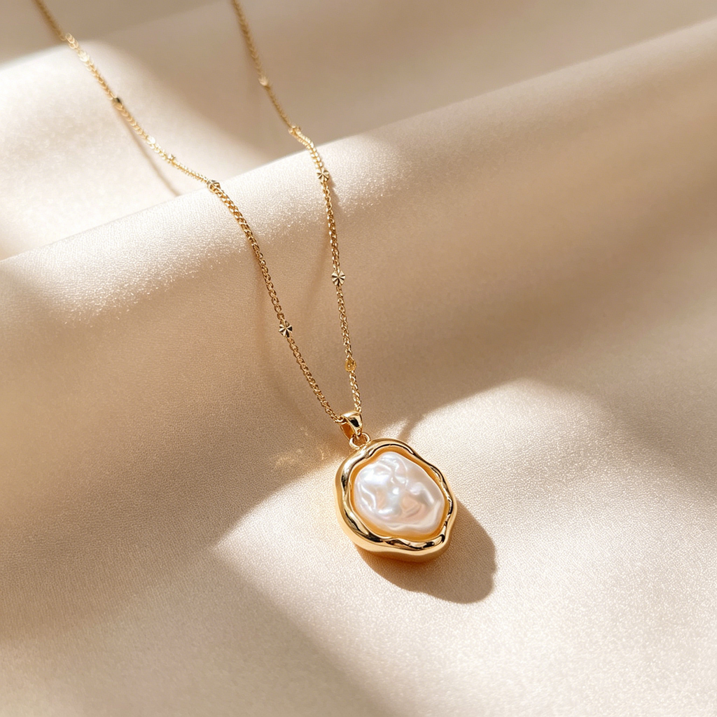 Elegance Baroque Pearl Pendant Necklace