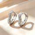 Heart Pavé Huggie Earrings