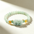 Natural Jade Pixiu Beaded Bracelet