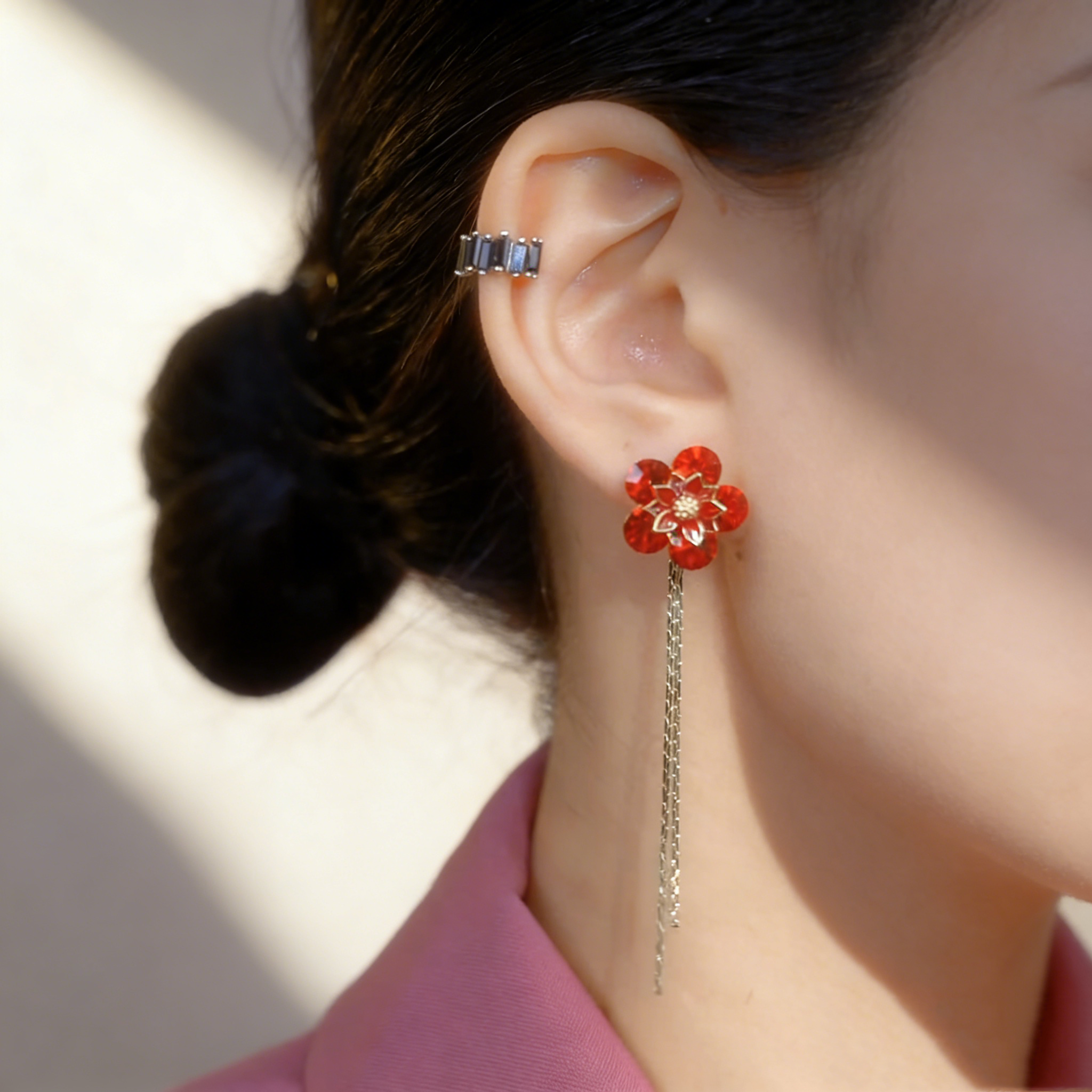 Floral Tassel Earrings