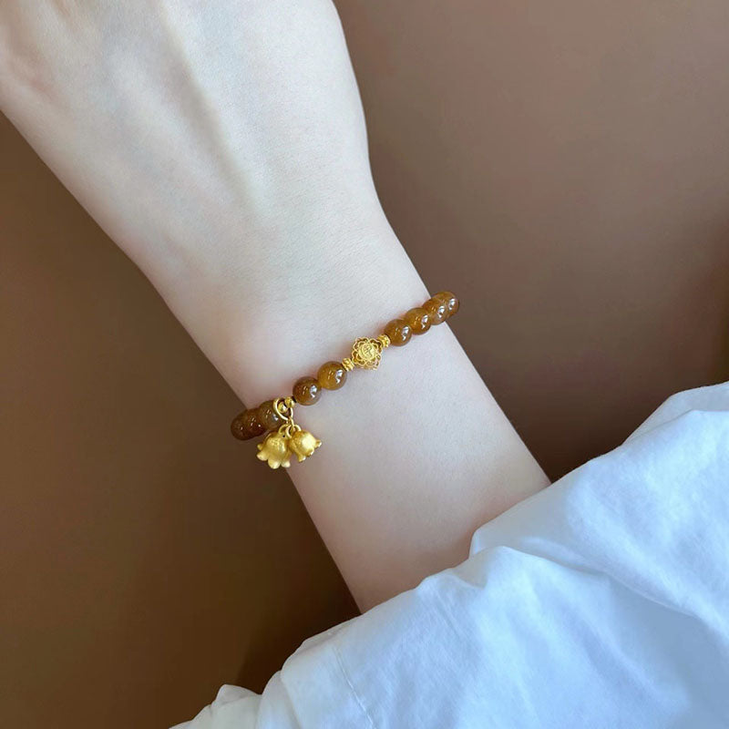 Lily of the valley natural agate bracelet
