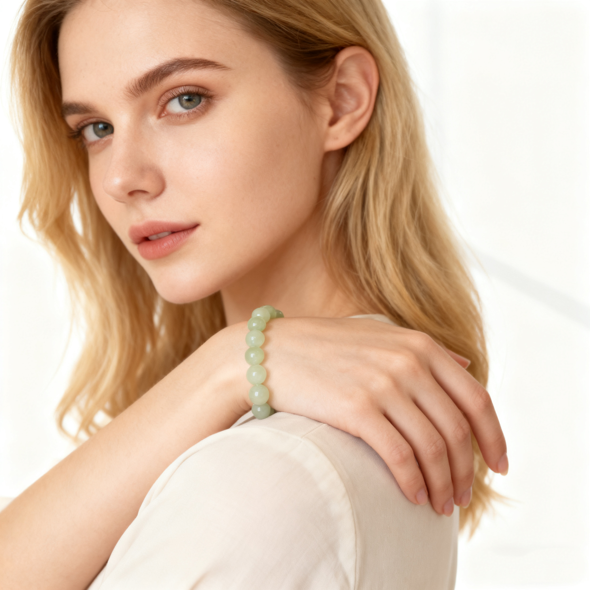 Light Ice Clear Water Hetian Jade Bracelet