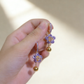 Amethyst Floral Tassel Earrings