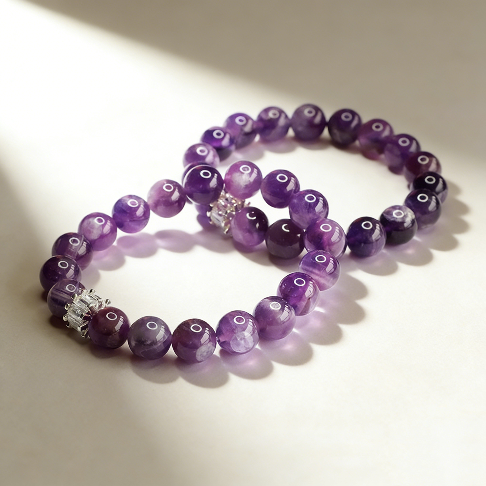 Natural Amethyst Beaded Bracelet