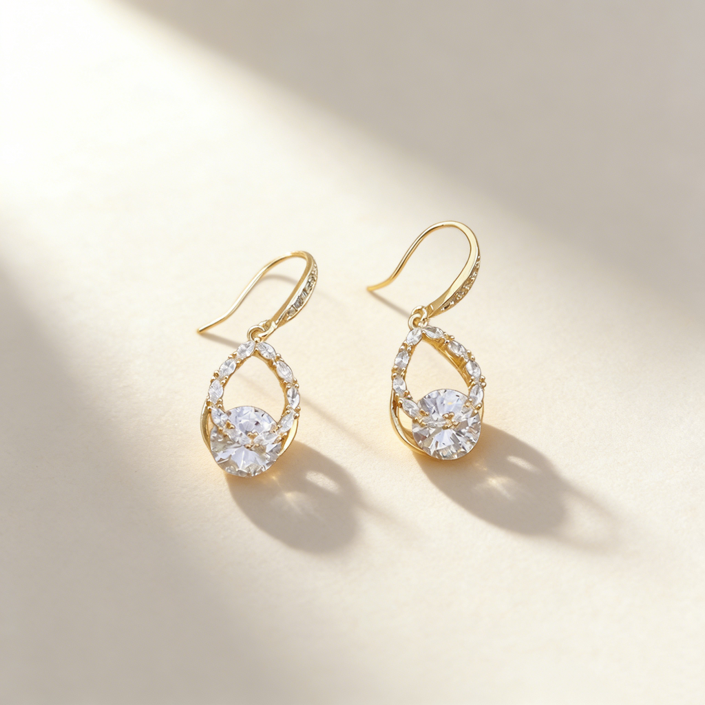 Shimmering Double-Layer Earrings