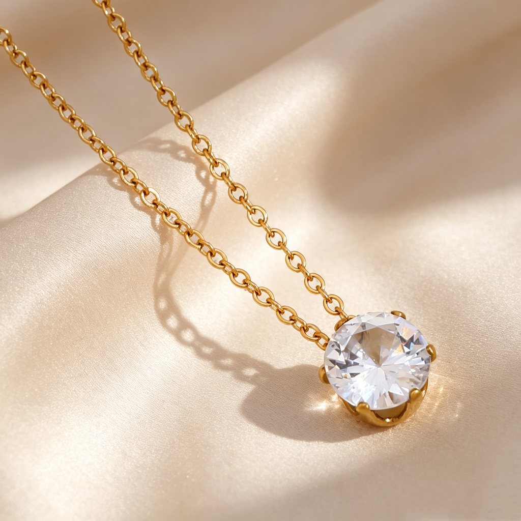 Classic Solitaire Moissanite Necklace