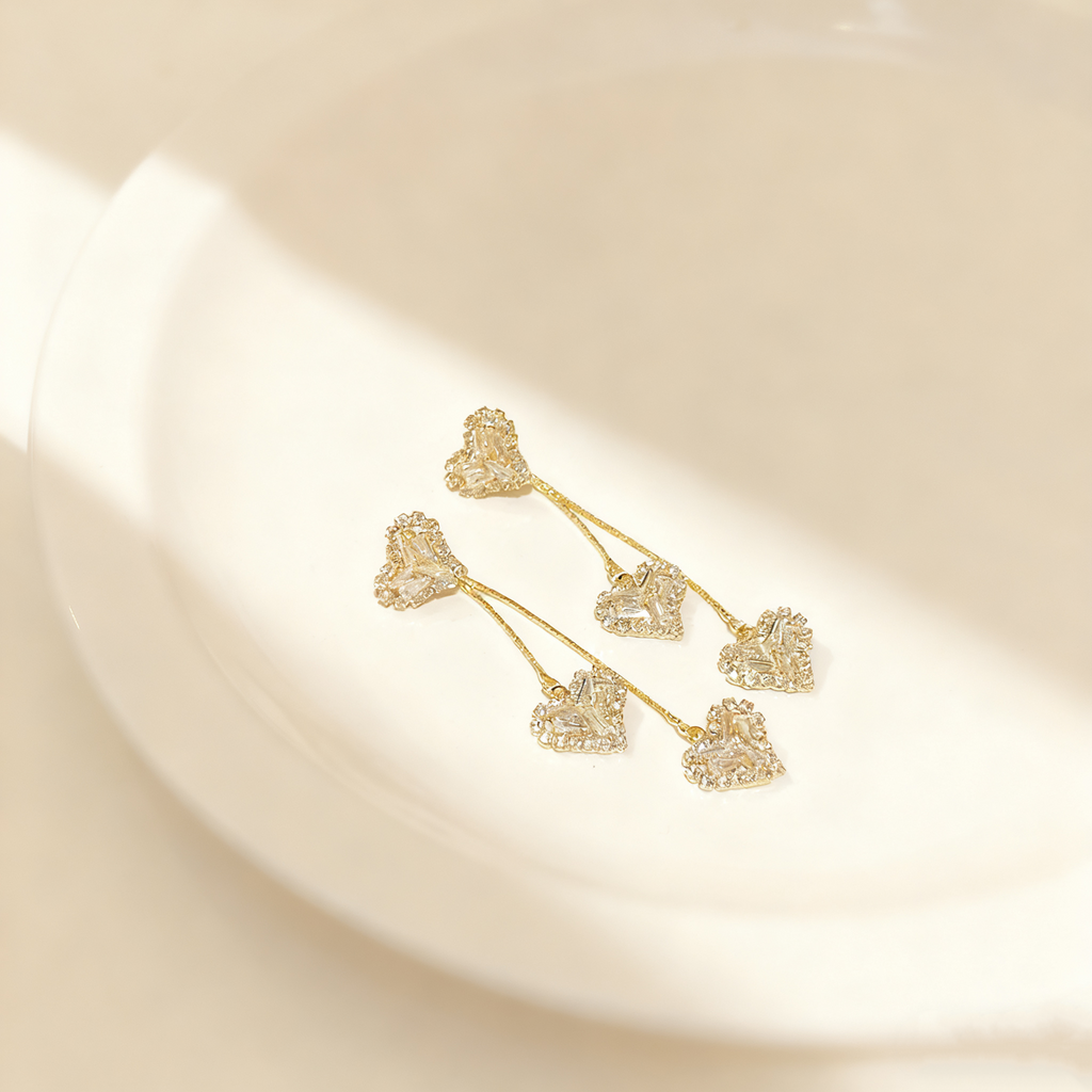 Heart Tassel Earrings