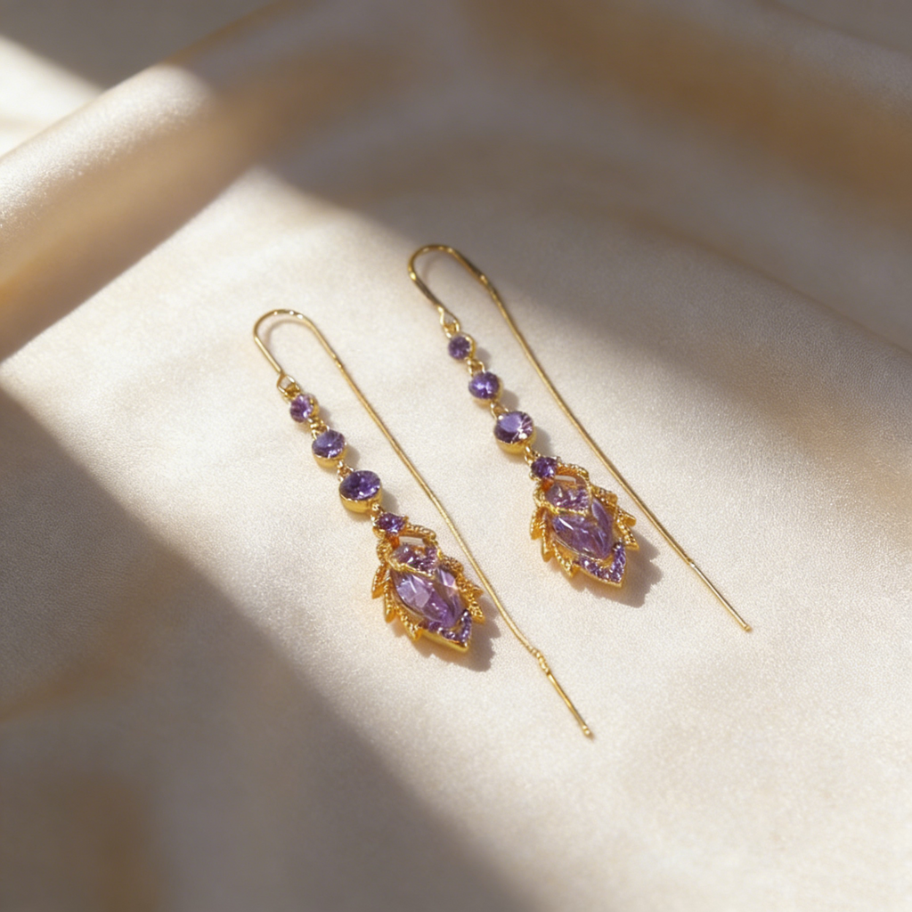 Elegant Leaf Tassel Drop Earrings