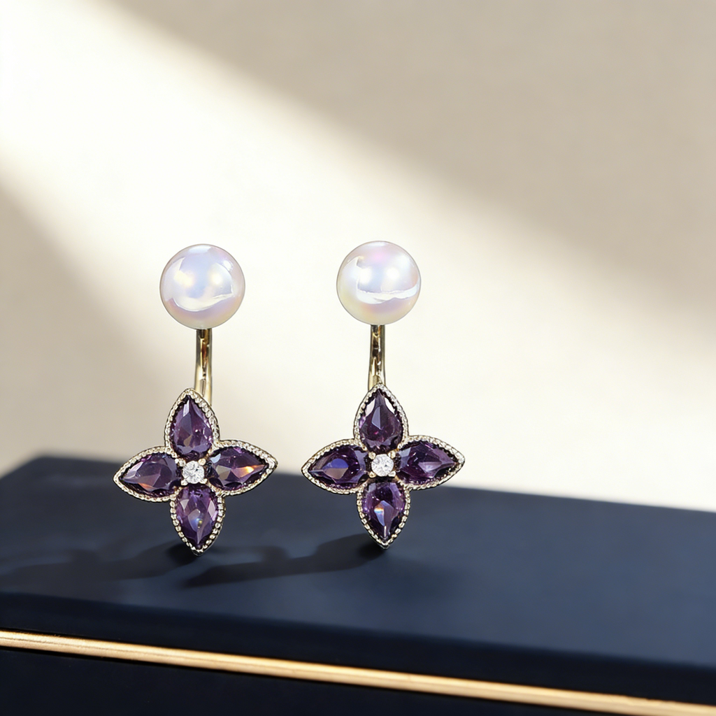 Lucky Flower Pearl Earrings