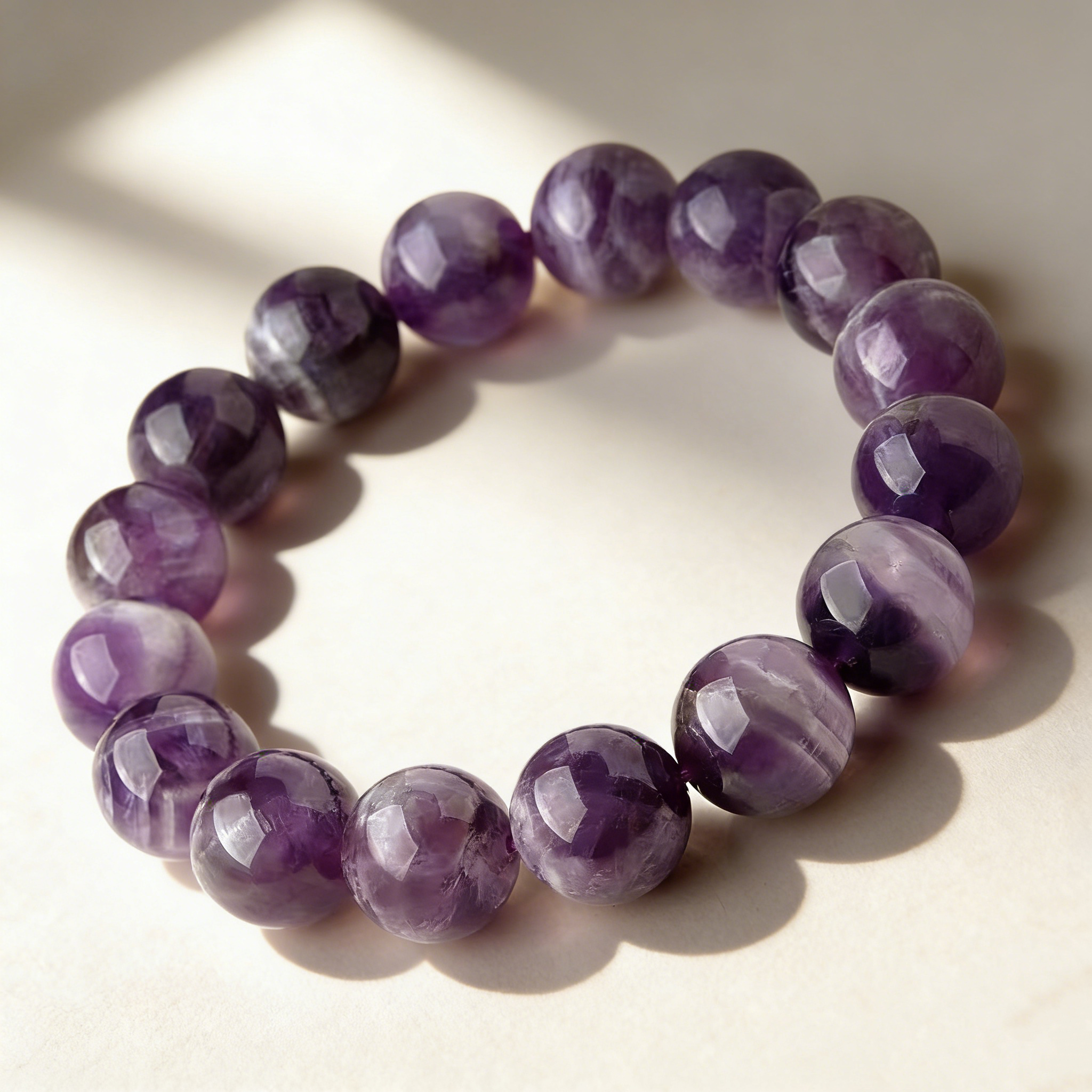 Natural Amethyst Beaded Bracelet