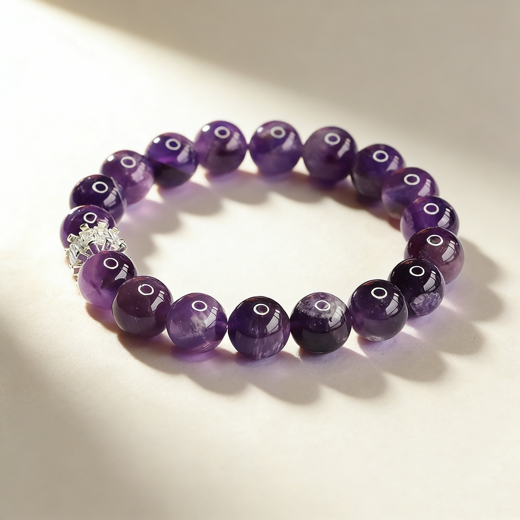 Natural Amethyst Beaded Bracelet