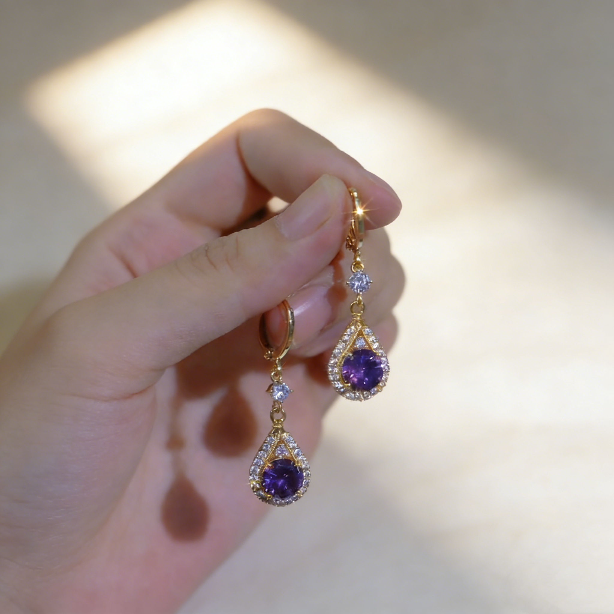 Eternal Amethyst Drop Earrings