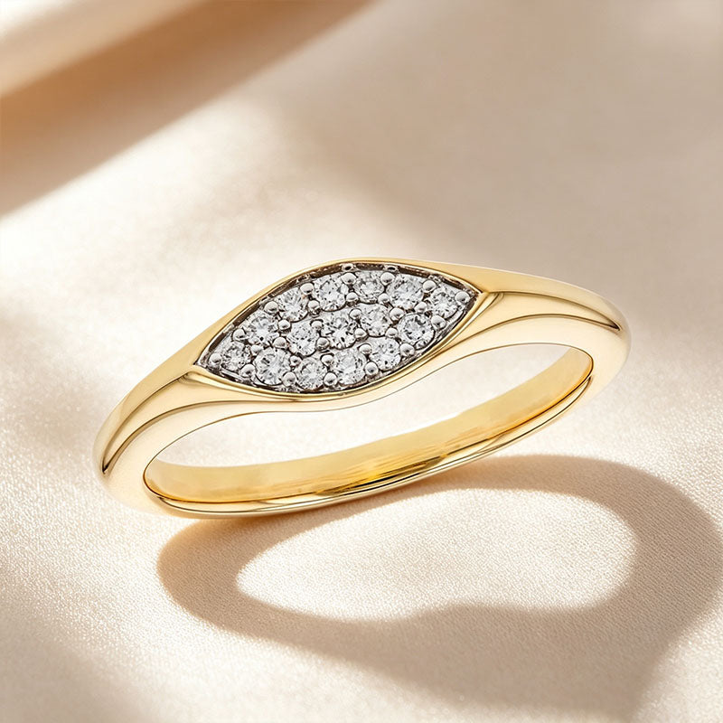 Marquise Paved Wide Dome Ring