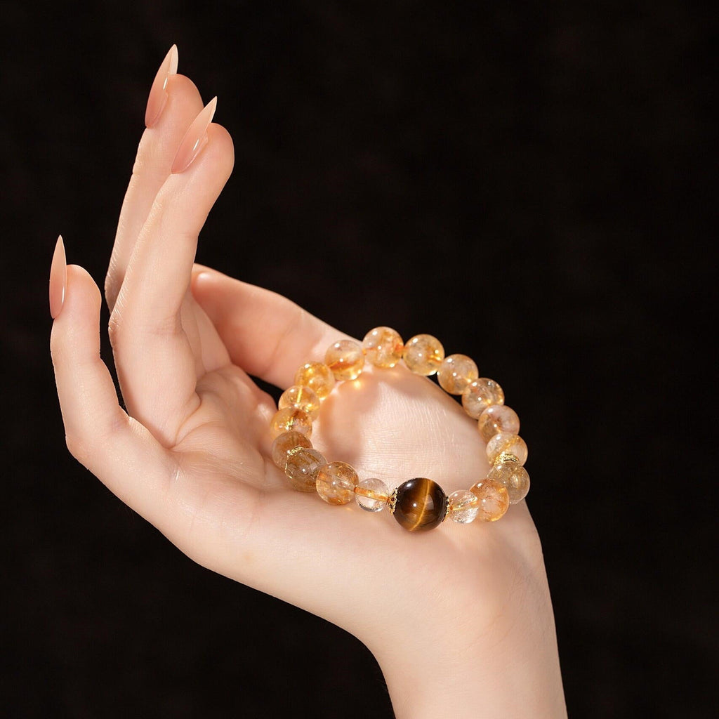 Natural Tiger Eye Citrine Bracelet