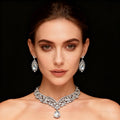 Clear Crystal & Diamond Necklace & Earring Set