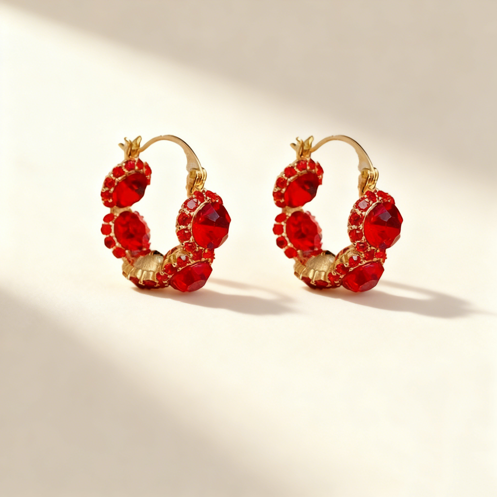 Ruby Blossom Earrings